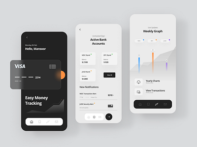 Money Tracking App android app apple concept figma idea illustration mansoor money nft screens ui ux