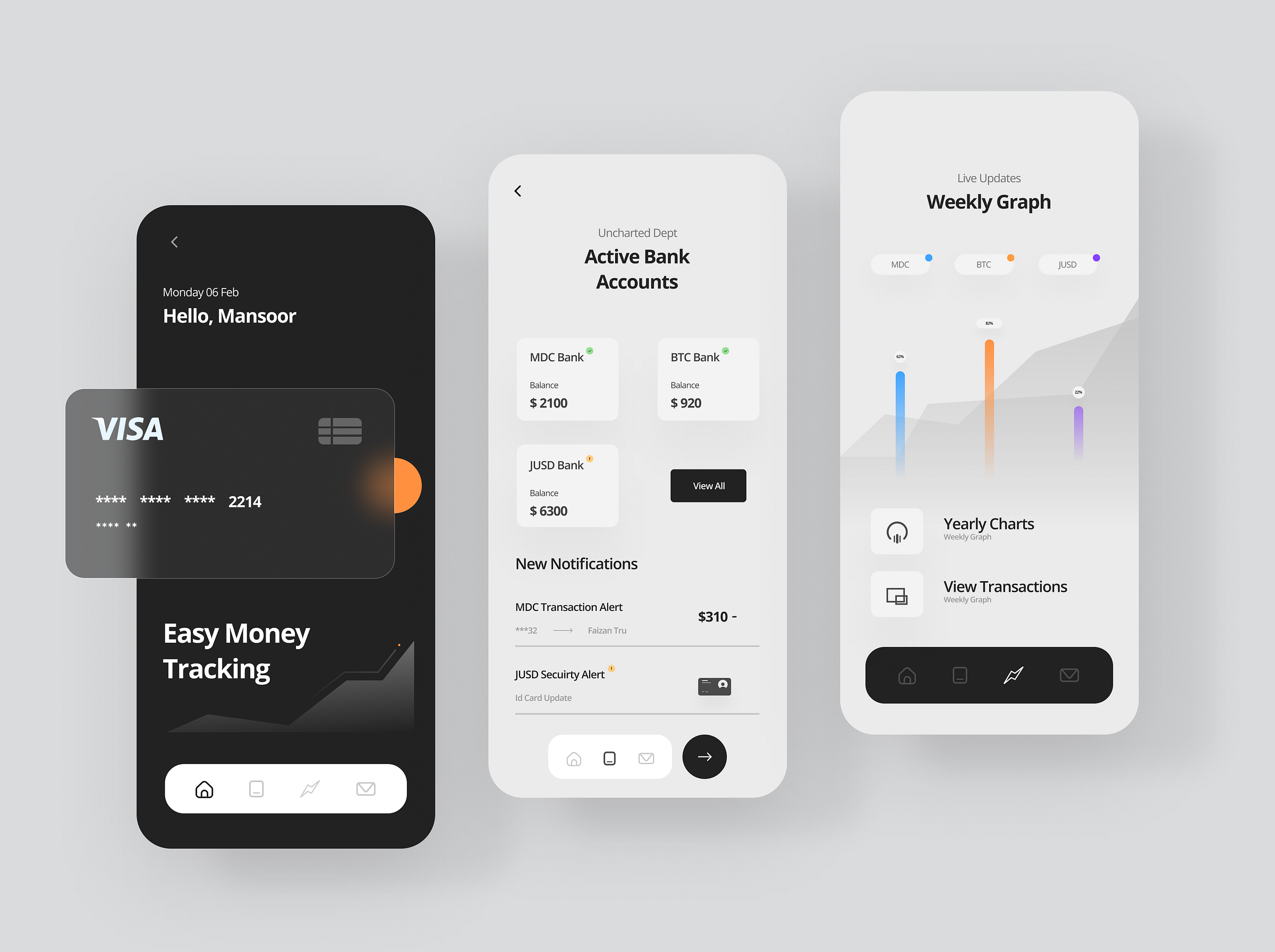 Money Tracking App by Mansoor on Dribbble