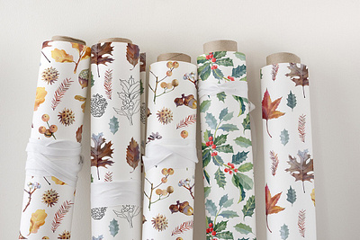 Enchanted forest. Collection of wrapping paper with botany botanical art botanical illustration botany graphic graphic design illustration pattern surface pattern surfacedesign wallpaper wrapping paper