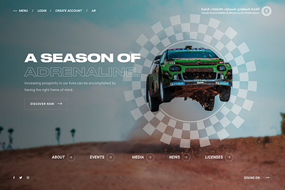 SAMF | Immersive Game-Inspired Web Experience animation cars clean design game home interaction minimal rally rally interactive simple ui ux web website