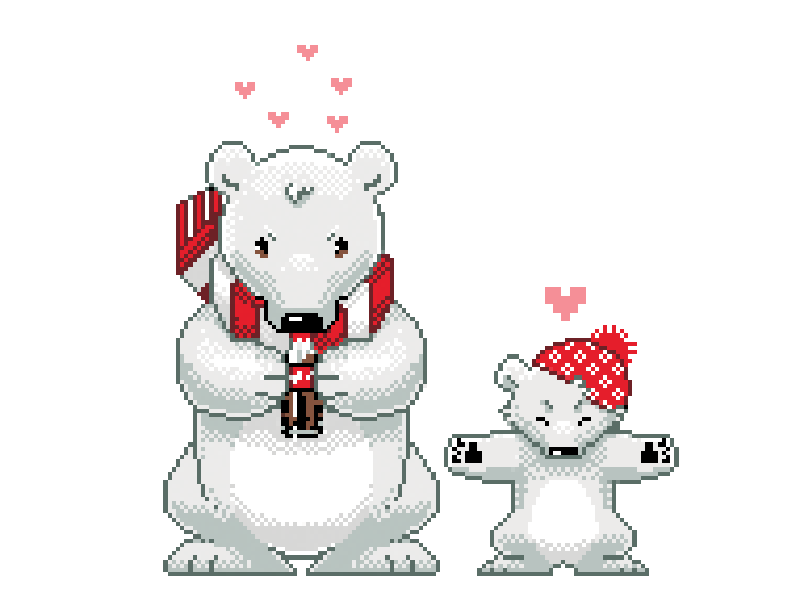 Coke Bears 8 bit adobe bears coca cola design gaming illustrator motion pixel retro