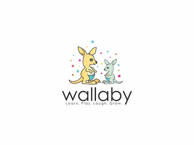 wallaby branding design icon illustration logo logodesign playful playful logo typography vector
