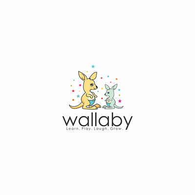 wallaby branding design icon illustration logo logodesign playful playful logo typography vector