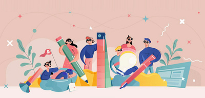 ✨Teamwork✨ character characterdesign design drawing graphics hello dribble illustration procreate teamwork