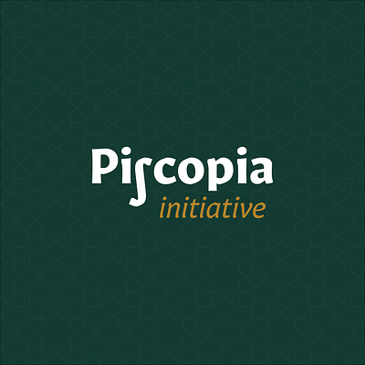 My first brand comission: Piscopia Initiative branding dark green design green logo logotype non profit nonprofit serif wordmark