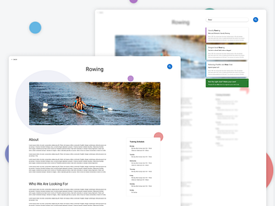 Club Fair Club Page - Minimalist Search branding clean club colors design flat minimal rowing search ui university web design