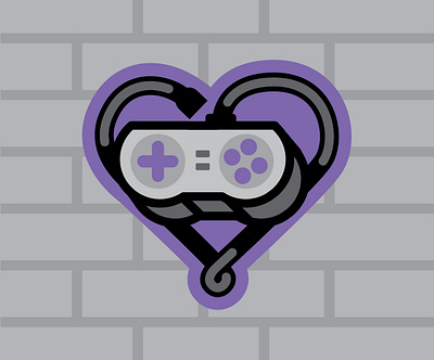 Video Game Love — alternate controller design heart illustration sticker video games