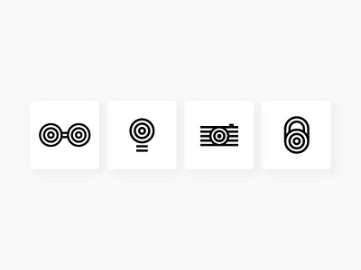 Opt Art Icons camera capture icon set icons idea illustration illustrator intelligent line line art lock op art pattern safety search security smart ui