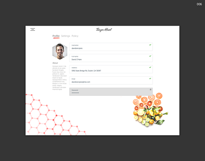 Daily UI 006 :: Profile 006 dailyui design form input profile ui ux web