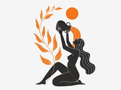 Aquarius aquarius astrology body esoteric girl illustration mystic nude vector woman zodiac
