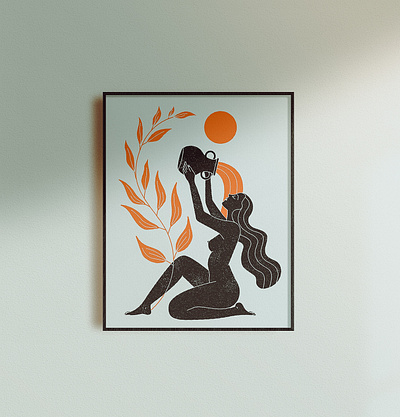 Aquarius - Illustration acuario aquarius astrology body girl hands illustration logo mystic nude vector woman zodiac