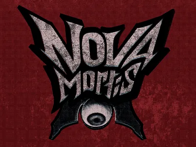 Band Logo art band bat branding cool death design eyeball graphic design handlettering illustration logo mark metal music novamortis rock rock and roll texture typography