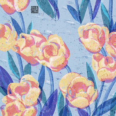tulips blue calm flowers illustration illustration multiply scenery tulips