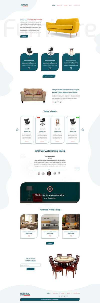 Furniture World_E-Commerce Concept Website design ui ux web