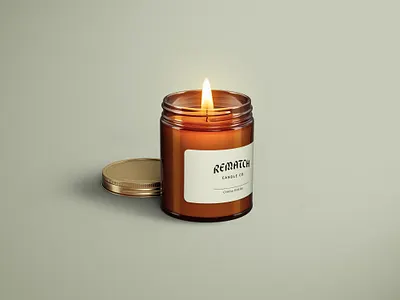 Rematch Candle Co. brand branding candle design lettering logo type typography