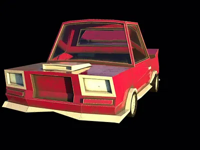 Low Poly Car Made in Maya 3d car maya modeling substancepainter