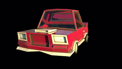 Low Poly Car Made in Maya 3d car maya modeling substancepainter