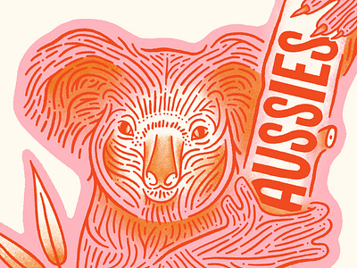 Austin for Aussies animal austin australia design grain handlettering illustration koala procreate stipple type wires