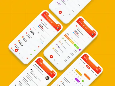 Daily Spendings Tracker app calender dashboard expense tracker goal tracker homepage menu profile spending tabs menu tracker transaction history ui