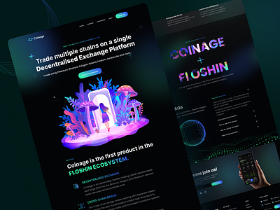 Coinage Landing Page - Redesign blockchain coinage defi design homepage landing page nft nft landing page nft web redesign ui ux web web design webpage website website design