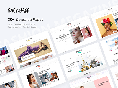 Backyard Fashion Lifestyle blog blog design blog post fashion landing lifestyle megazine news personal template website xd