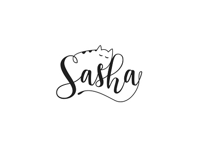 Sasha Cat logo animals black cat cat logo letter lettering logo logo for sale mark personal branding pet logo petshop symbol