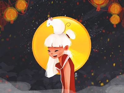Year of The Rat art character design character illustration chinese new year cute digital painting girl illustration lunarnewyear procreate