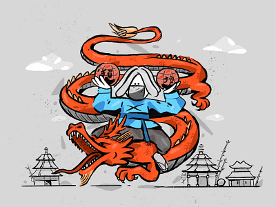 Chinese New Year character design flat illustration zajno