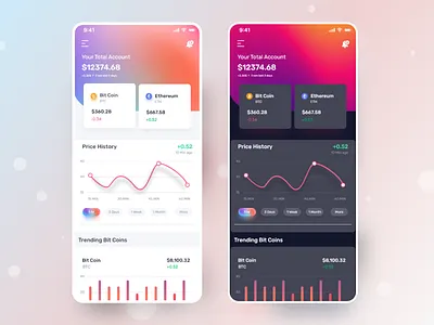 Crypto Wallet android app app app design bitcoin branding clean design ethereum ios app ui uiux ux wallet app