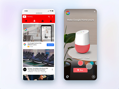 Google Home AR Ad adobe xd augmented reality display ad google home immersive native ad omnivirt youtube