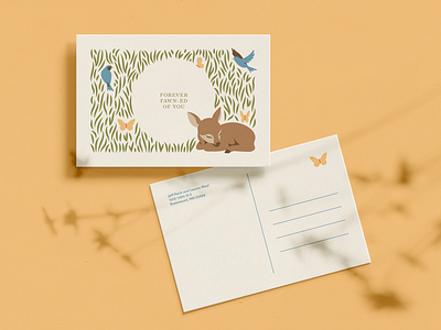 Thank You Postcards bear bird bunny butterfly card deer flat fox illustration illustrations illustrator invitation invite mailer postcard print thank you vector woodland woods