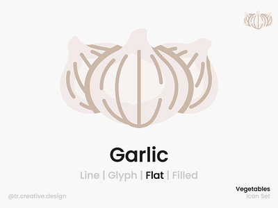 Garlic Icon Flat Style icon icon design icon set illustration natural