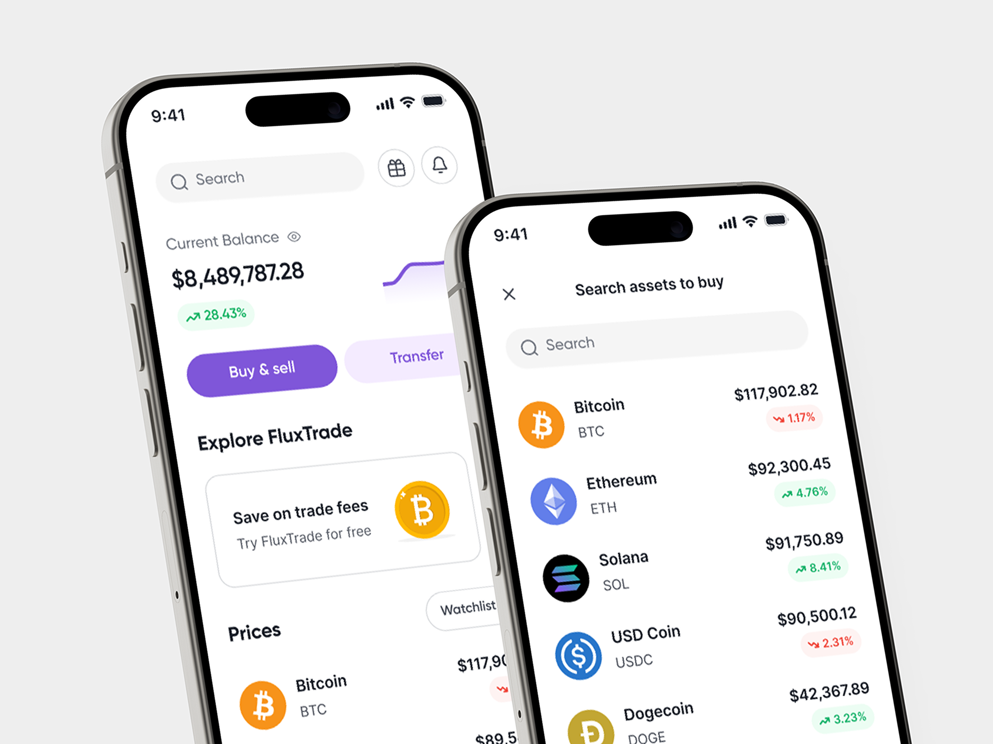 Example of FluxTrade - Crypto Homepage