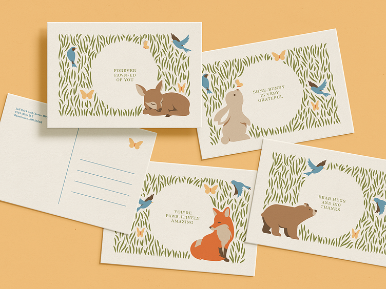 Thank You Postcards by Cheryl Tronson (Peick) on Dribbble