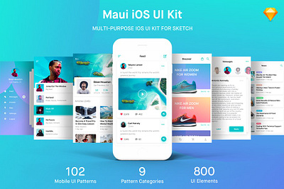 Maui iOS UI Kit android app application automation blue cactus control curve degree design farm graphic interface mobile plant planter plants ui ux uxui