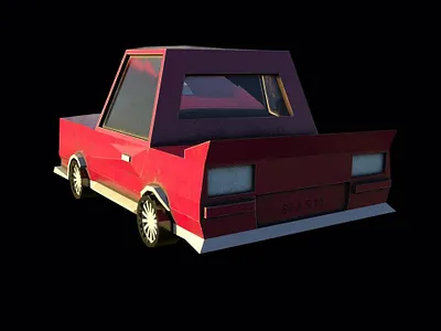 Low Poly Car Made in Maya 3d 3d modelling maya substancepainter