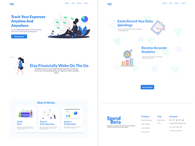 Landing Page For SpendBeta beginner design learning practice ui