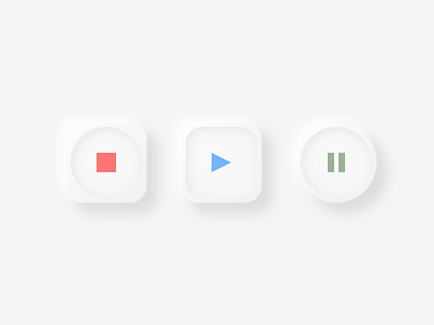 Neumorphic Buttons app button design design icon minimal music music app neumorphic skeumorphic ui ux web