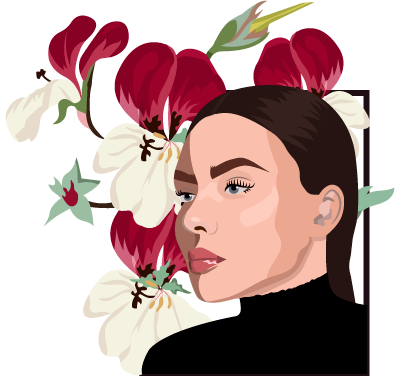 Girl and flowers flower flowers girl illustraion portrait woman