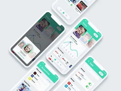 Parental Control App app dailyui dashboard design filter mobile mobile design monitor parental control prototype track ui ux uxdesign