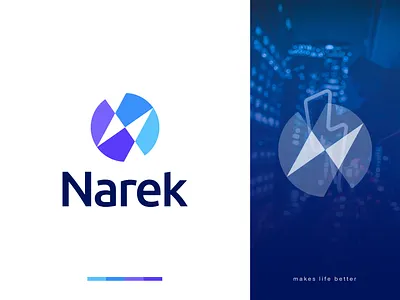 Narek Logo | Abstract Logo abstract logo brand branding branding identity design designxpart icon identity lettermark logo logo design logo designer logo mark logodesign logos logotype modern logo monogram n logo solar energy logo