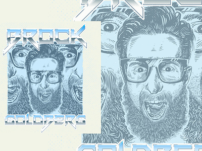 BROCK GOLDBERG artwork caricature clipart design dribbble dribbble best shot face art gajahnakal graphic design illustration illustration art merchandise podcast art poster art tshirt design