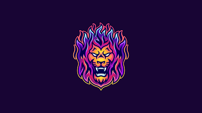 Fire Lion Logo design esport esports gradient gradient design illustration illustrator lion logo mascot mascotlogo