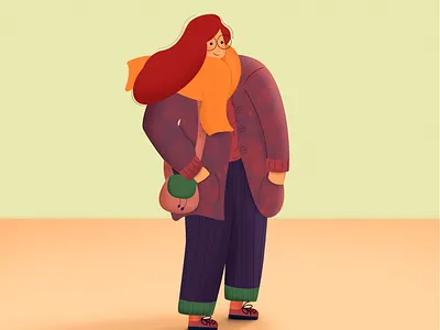 winter girl character cozy girl illustration illustrator sophie tsankashvili tbilisi texture vector winter