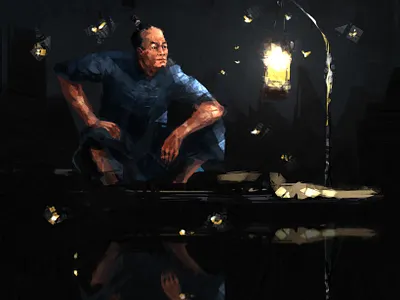 Fisherman art background design brainpanstudio character design concept art dailydesignchallenge design digital art illustration