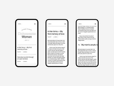 Dichotomous Woman — Article Detail branding editorial editorial layout portfolio portfolio website typography