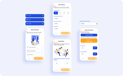 Insurance app design adobexd app design app design icon ui web ios guide blue button clean design design app field insurance insuranceapp numbers orange simple ui ux whitespace