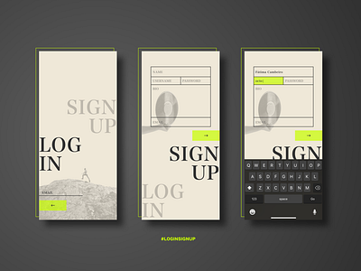 Login screen, anyone? app design lines login neon sign up sketch typography ui ux vintage