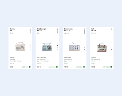 Retro radio. Product cards audio catalog catalogs design minimal minimalism music product card radio retro ui ux uxui web design website design
