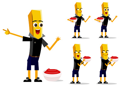papas fritas characterdesign diseñografico flat illustration flatdesign grapgic design illustration design mascot character mascot design vector illustration vectorart
